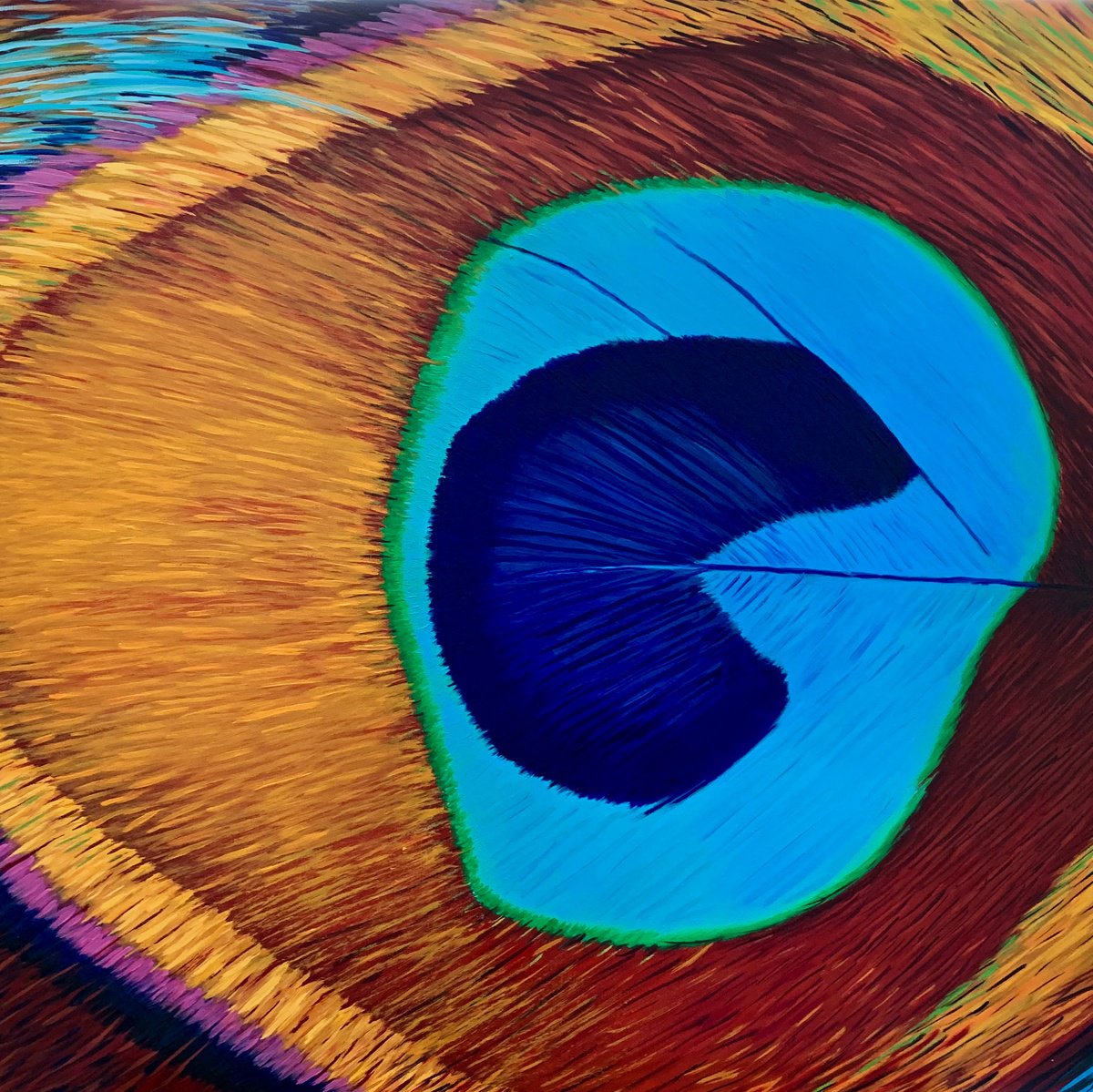 Expressive Animal Giclee Print By Caroline Millott, 24 X 16, Peacock - Giclee Print, Original Artwork