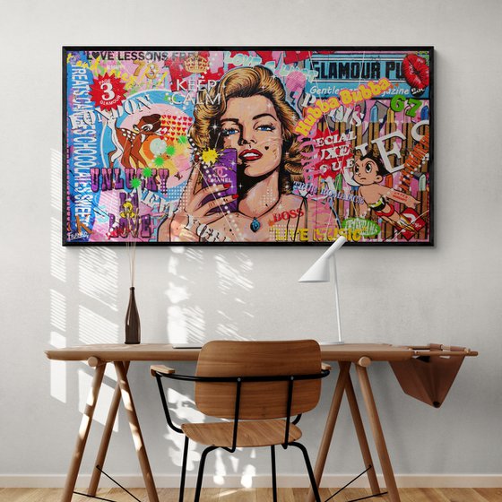 Miss Marvelous 190cm x 100cm Marilyn Monroe Textured Urban Pop Art