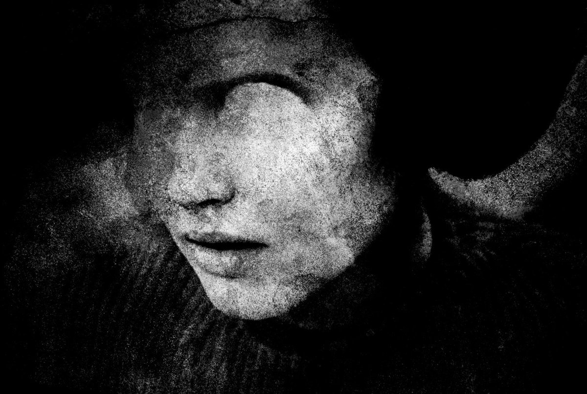 Expressive Portrait Giclee Print By Philippe Berthier, 30 X 20", Cecite....., Original Artwork