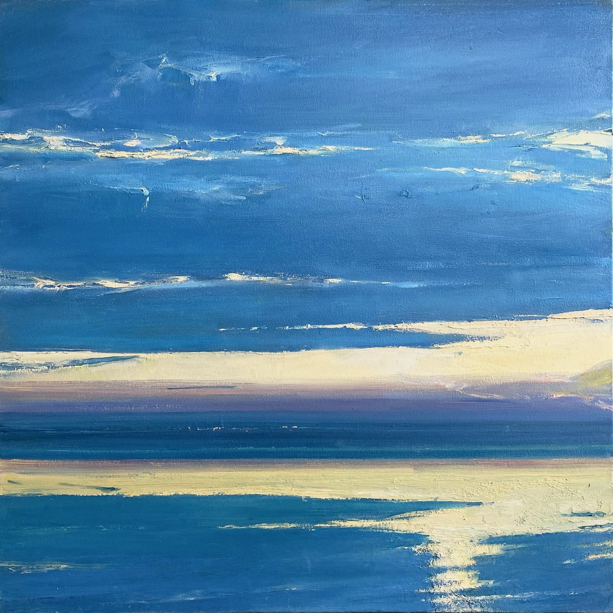 Impressionistic Landscape Oil Painting By Maxim Gladko, 31 X 31", Condition #6, Original Artwork