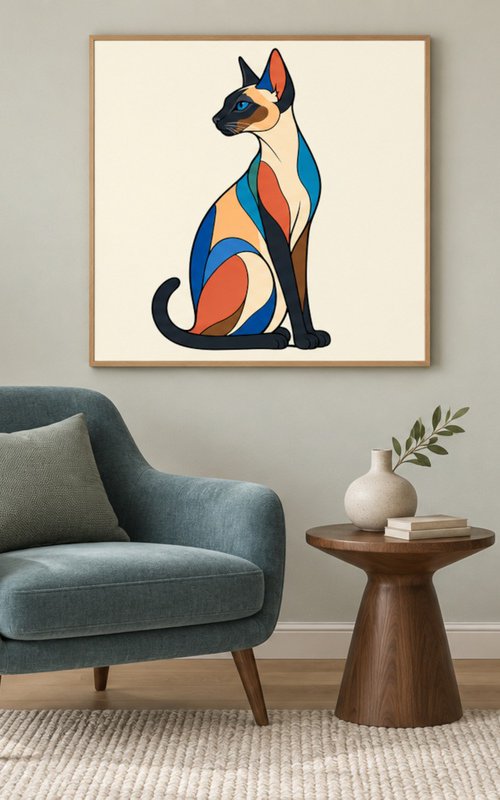 Colorful Siamese Cat #09 by Marina Krylova