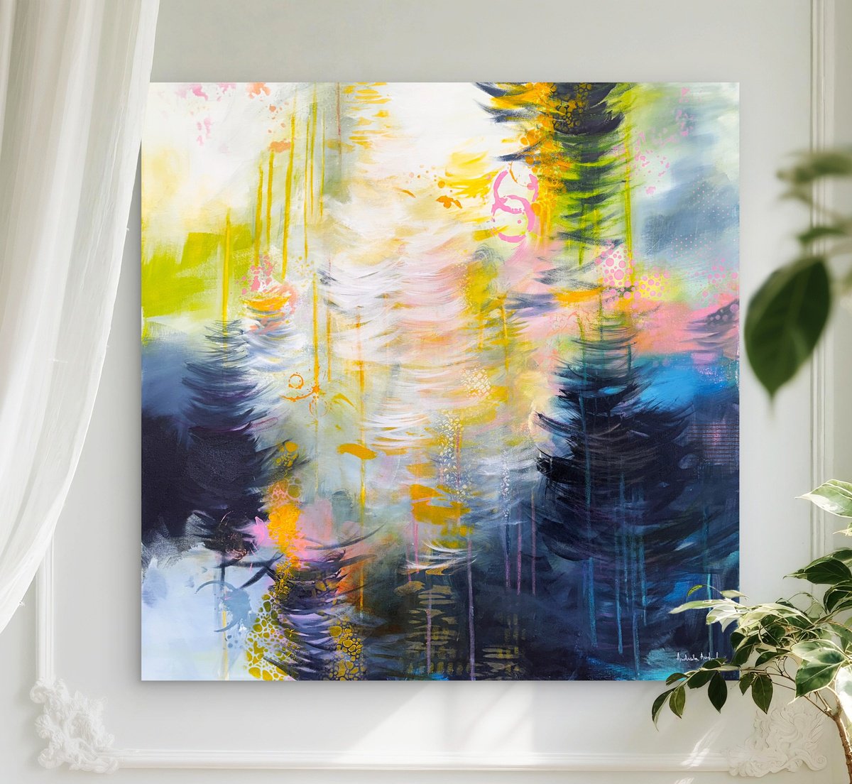  Neon Forest Signals By Andrada Anghel, 36 X 36, Artwork For Sale On Artfinder