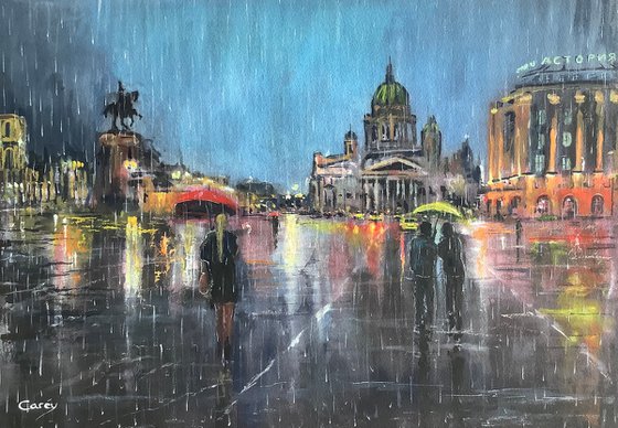 Saint Petersburg in the rain