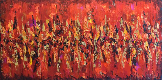 Red The Color of Love - Large Abstract Painting