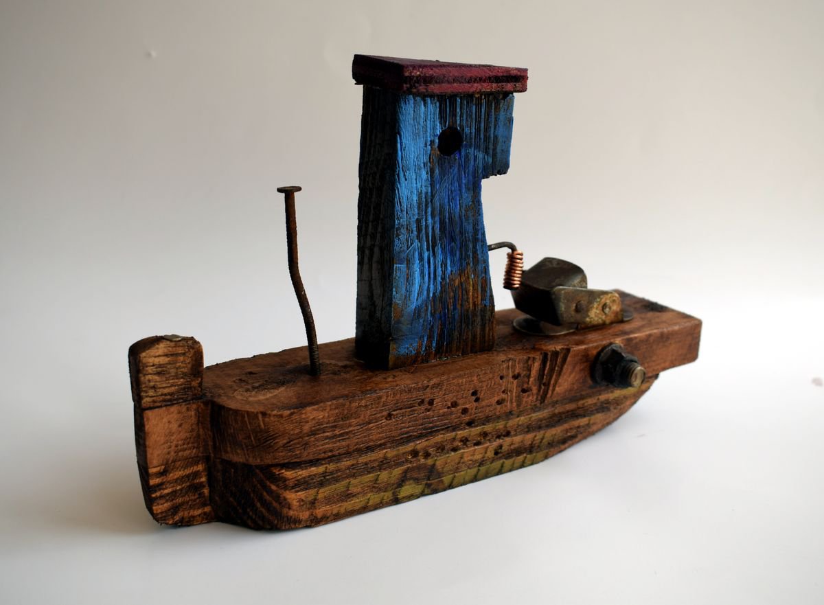 Goran Žigolić Watercolors | Original  Wood Sculpture | Wooden Ship "Ariel" | 24 X 16Cm | Artwork For Sale On Artfinder