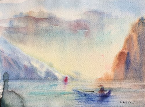 Mist on Garda lake by Irina Bibik-Chkolian