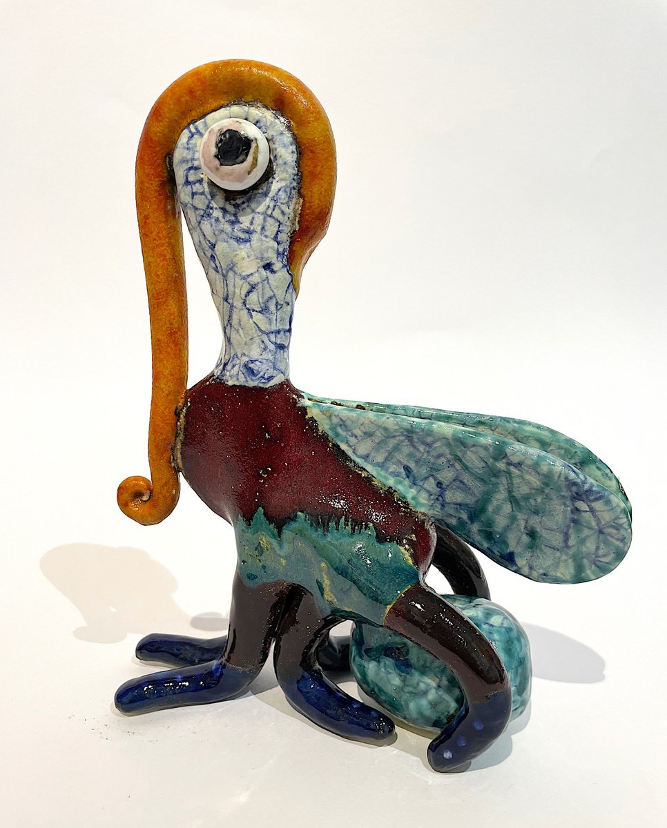 Cartoon Animal Clay Sculpture By Viktor Zuk, 8 X 9", Funny Imagination, Original Artwork