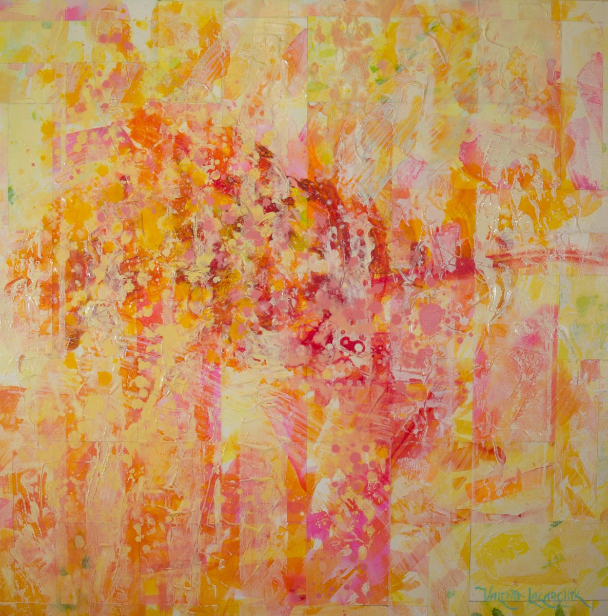 Organic Abstract Painting By Gina Valenti-Lazarchik, 30 X 30, Something Good, Original Artwork