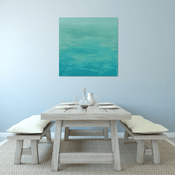 Soft Blue Greens - Modern Abstract Expressionist Seascape