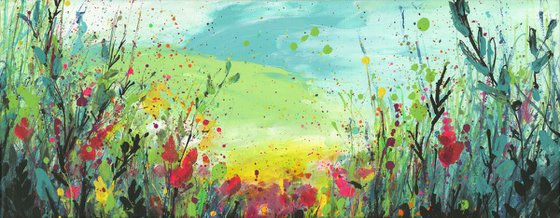 Spring Dream  -  Abstract Meadow Flower Painting  by Kathy Morton Stanion