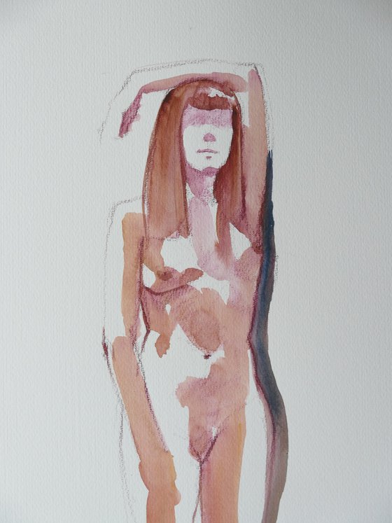 Standing female nude