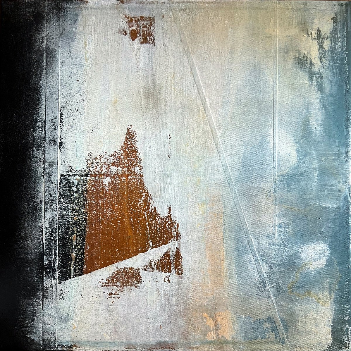 Abstract Painting By Sergio Aranda, 16 X 16", Memory In Transit, Original Artwork