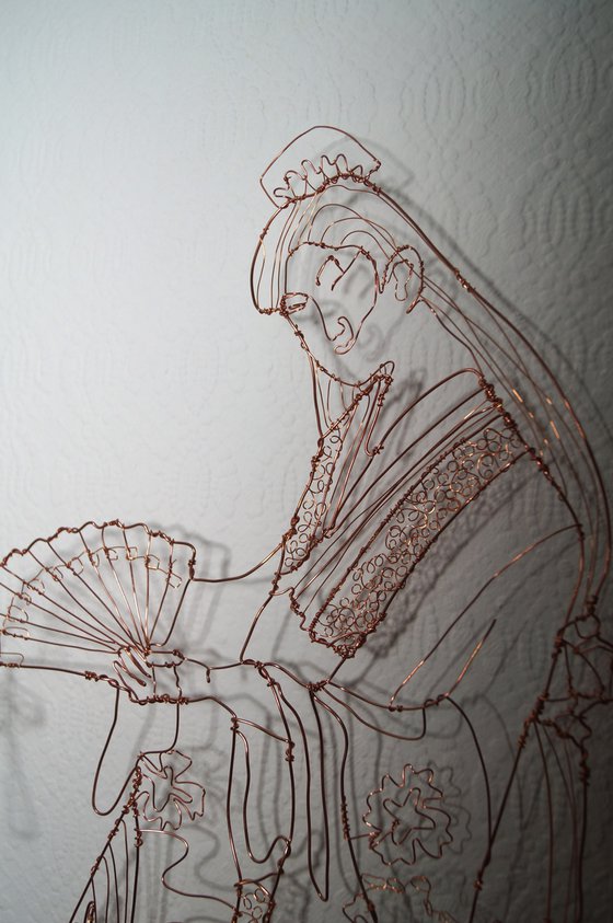 Japanese Geisha Wire Sculpture