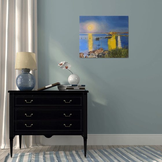 Landscape in the moonlight