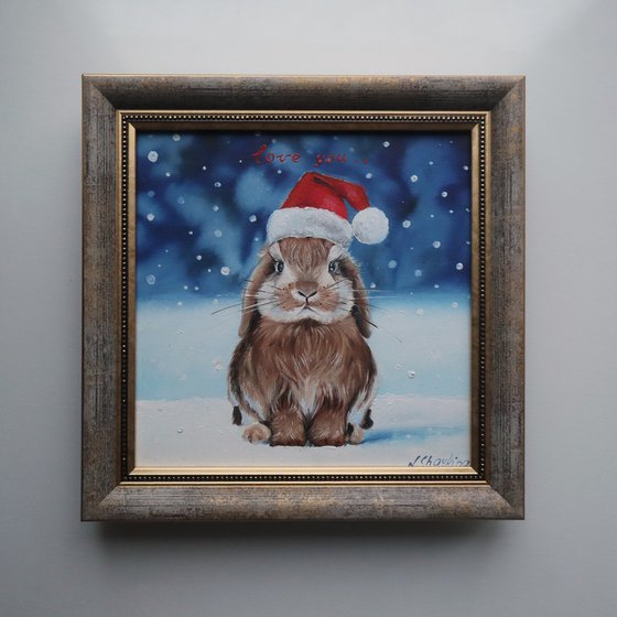 Christmas Bunny Painting