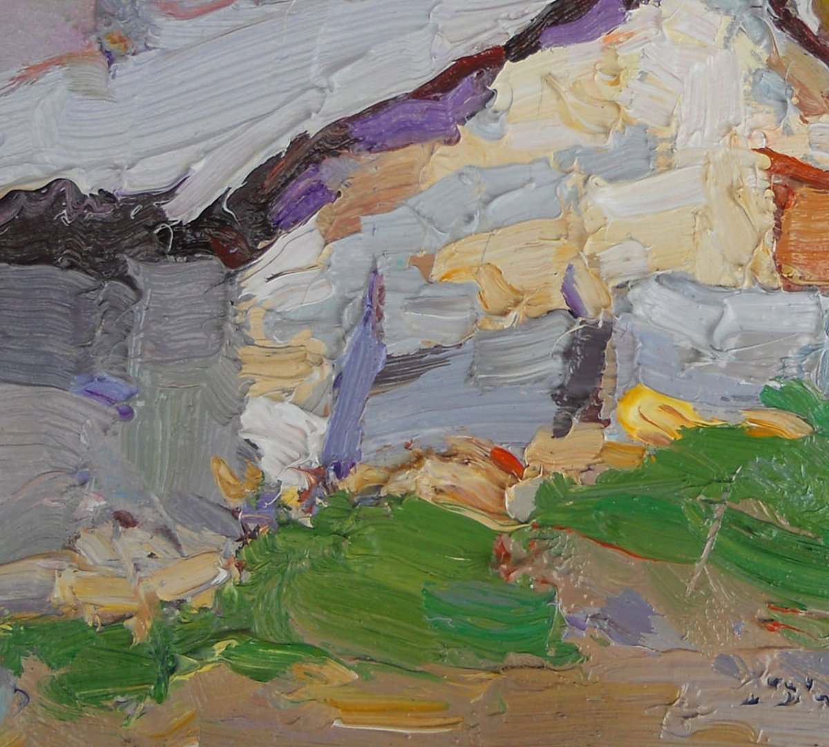 Impressionistic Cityscapes Oil Painting By Alexander Shandor, 8 X 8, Etude 2, Original Artwork