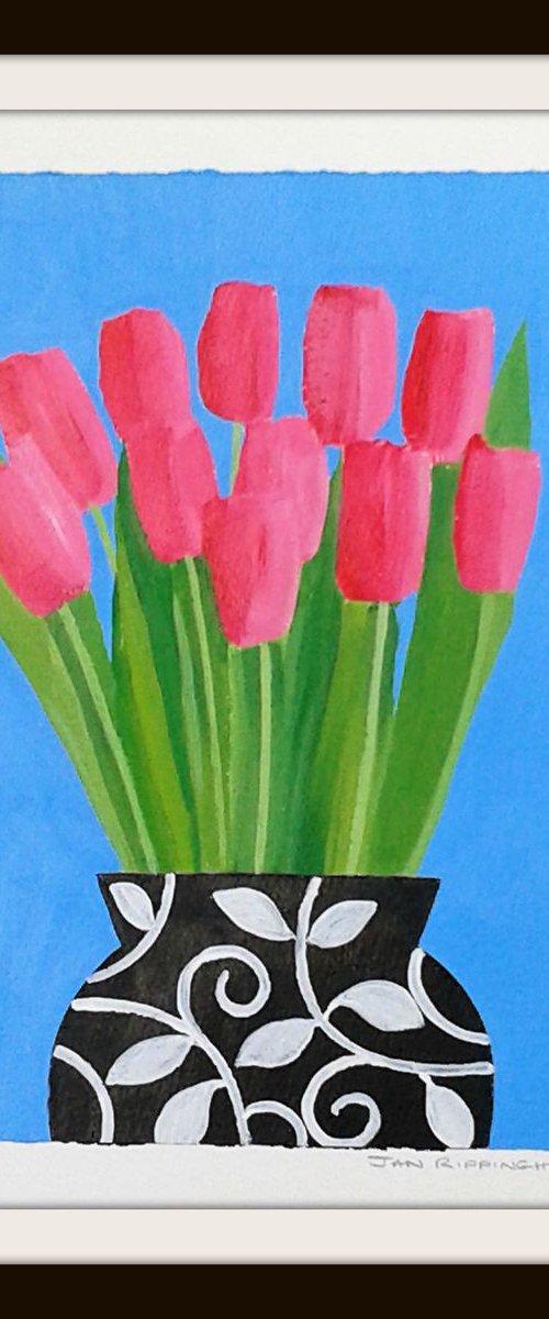 Eleven Pink Tulips by Jan Rippingham