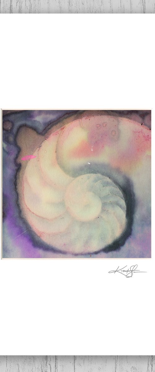 Matted Nautilus Shell 8 - Painting by Kathy Morton Stanion by Kathy Morton Stanion