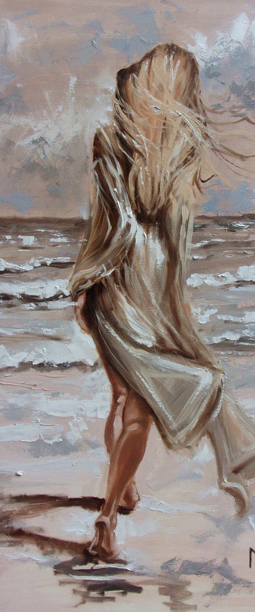 RESERVED " MAGIC MOMENTS " SEA original painting palette knife GIFT MODERN URBAN ART OFFICE ART DECOR HOME DECOR GIFT IDEA by Monika Luniak