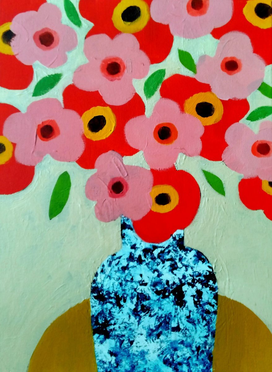 Flowers in a Chinese Vase III by Jan Rippingham