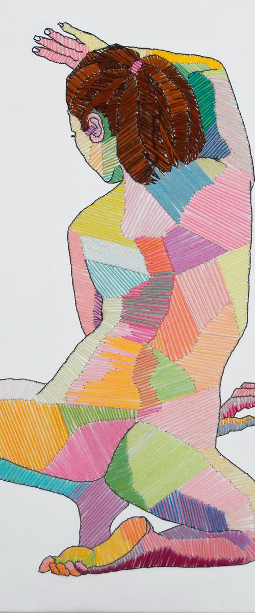 Embroidered Female Nude Figure Study 3 by Andrew Orton