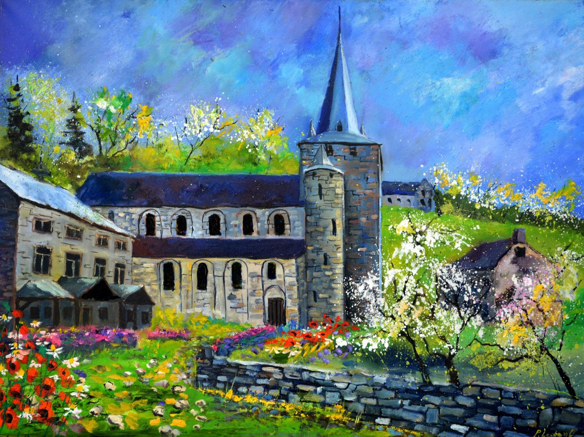 An Old Romanesque Church By Pol Henry Ledent, 31 X 24, Artwork For Sale On Artfinder