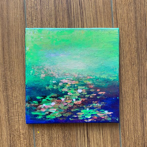 Abstract water lily pond! Miniature painting