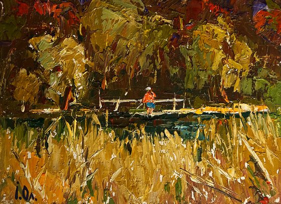 Field and a river nearby