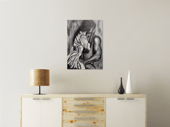 My desires, original nude erotic oil painting, Gift idea, art for home