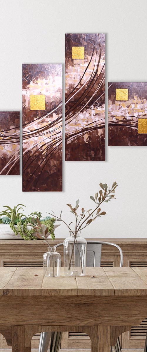 CHOCOLATE 4-piece set, 130X95cm by ZUZANA Murenji Domonkos