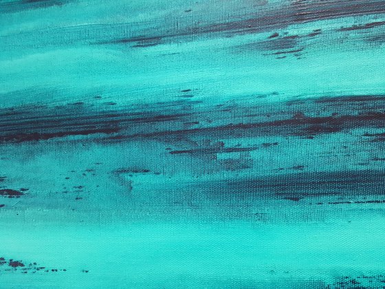 Peaceful mind - large blue abstract seascape