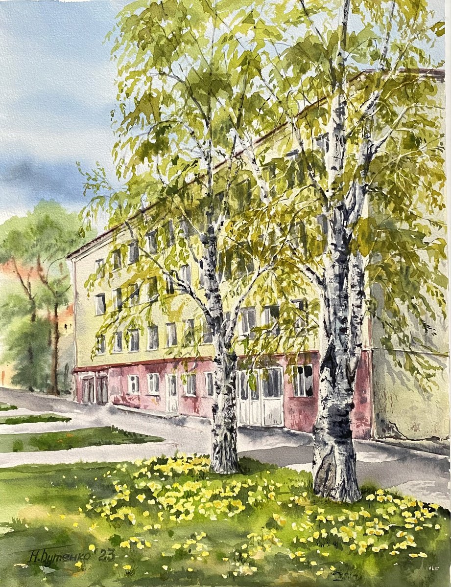 Illustrative Watercolour , May Morning In The City By Natalia Butenko, 5 X 6, Artwork For Sale On Artfinder