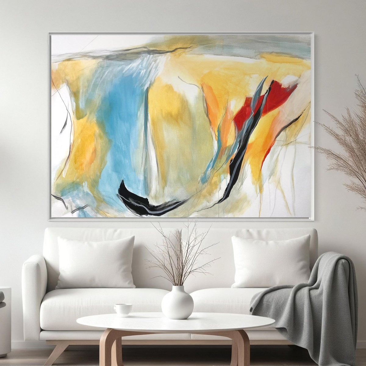 Expressive Abstract Acrylic Painting By Cheryl Harrison, 67 X 47, Wash Over Me, Original Artwork
