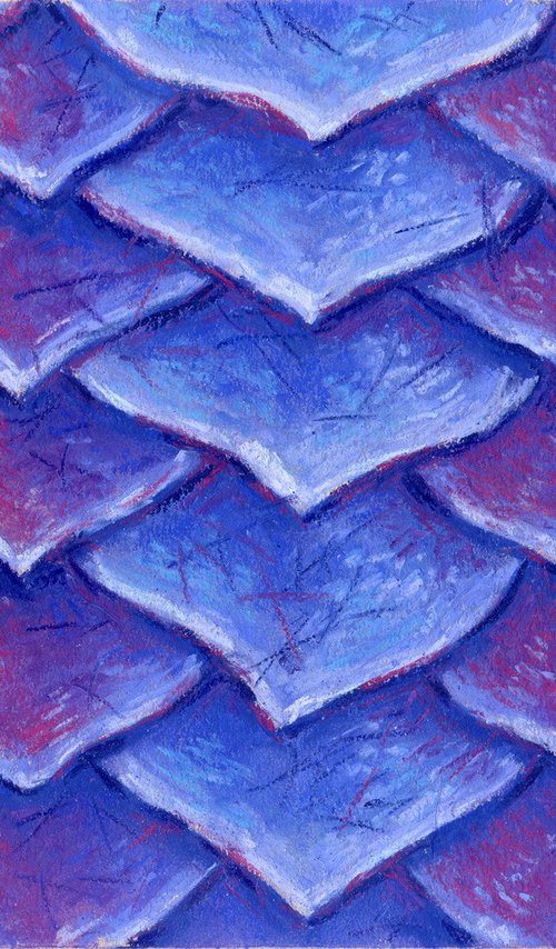 Pastel dragon scales - abstract blue art by Liliya Rodnikova