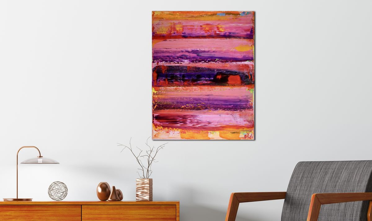 Abstract Acrylic Painting By Nestor Toro, 16 X 20", Energy Fusion 1, Original Artwork