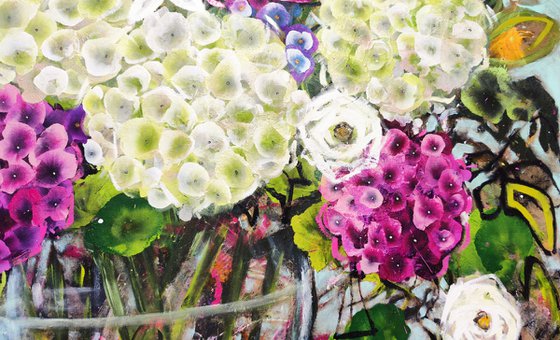 Pink and White Hydrangea