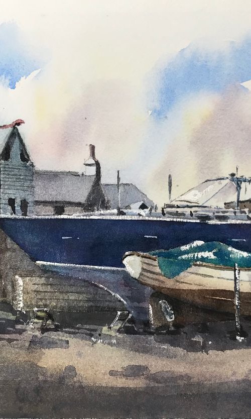 Seascape of Boatyard at Hayle,Cornwall by Vicki Washbourne