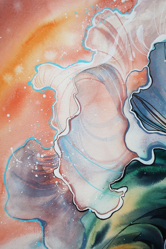 Ocean waves on sunset