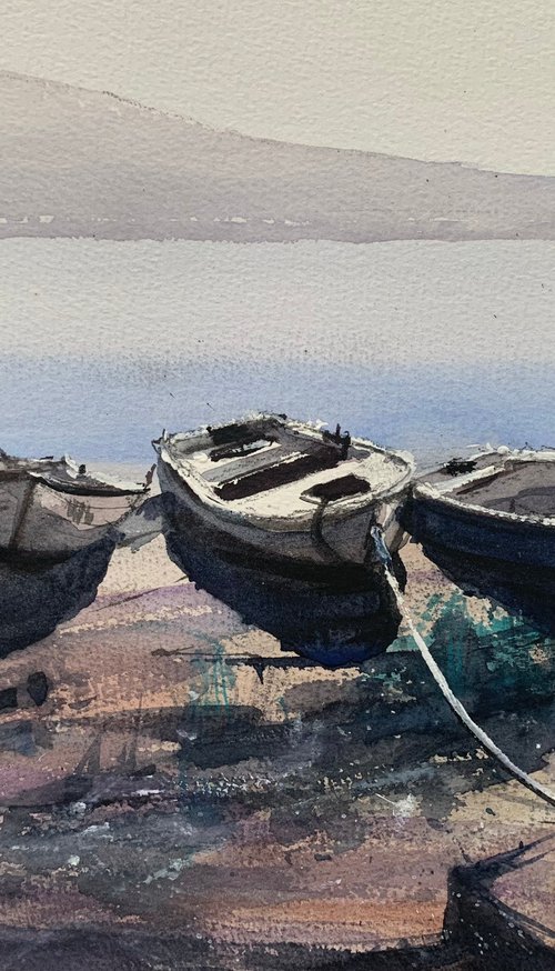 Three Old Boats on the shore by Tihomir Cirkvencic
