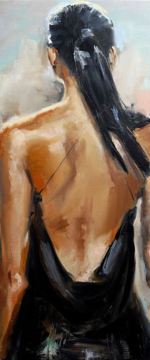 Portrait of woman oil painting by Anna Lubchik