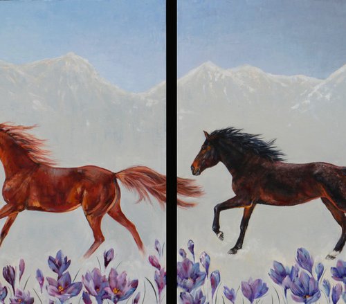 Leap into Spring/Horses by Elina Vetrova
