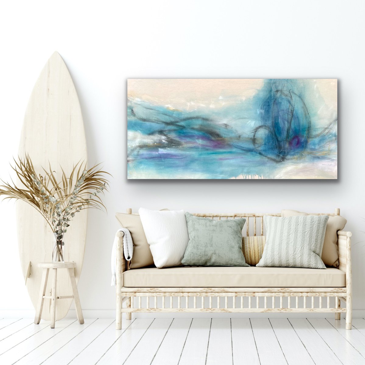  Life Is Better At The Beach Iii By Kirsten Schankweiler, 63 X 31, Artwork For Sale On Artfinder