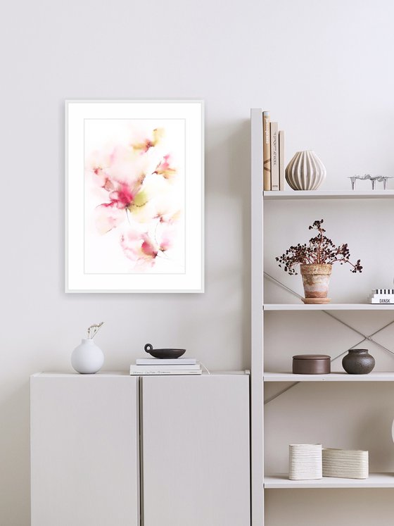 Delicate abstract flowers