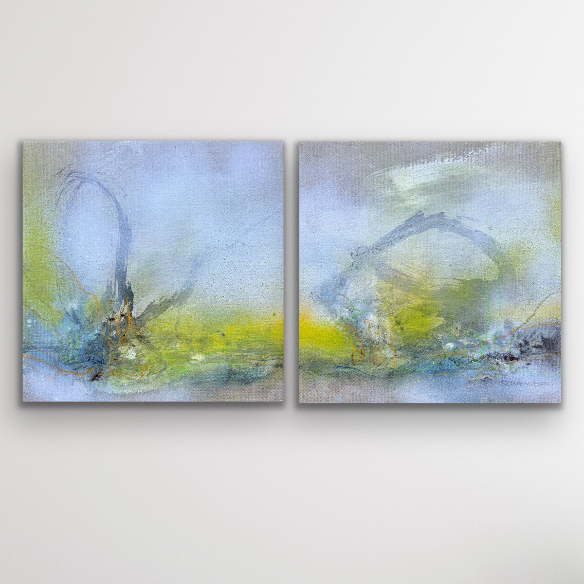 Expressive Landscape Acrylic Painting By Kirsten Schankweiler, 24 X 12", Whispers Of The Wild No. 14, Original Artwork