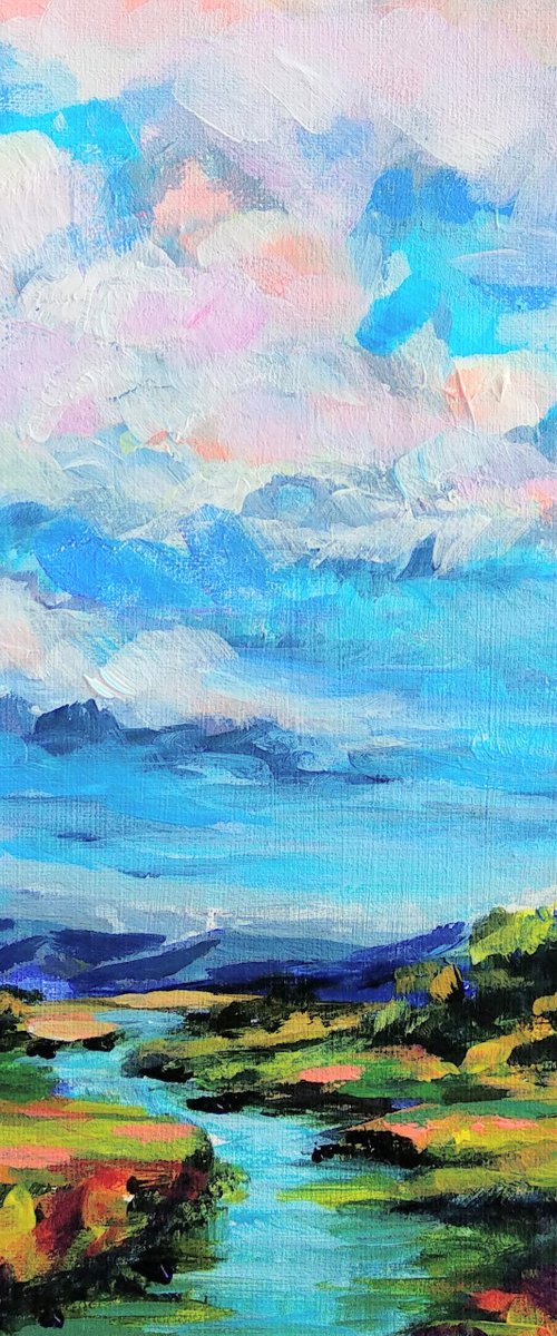 Sky Clouds Summer landscape by Anastasia Art Line