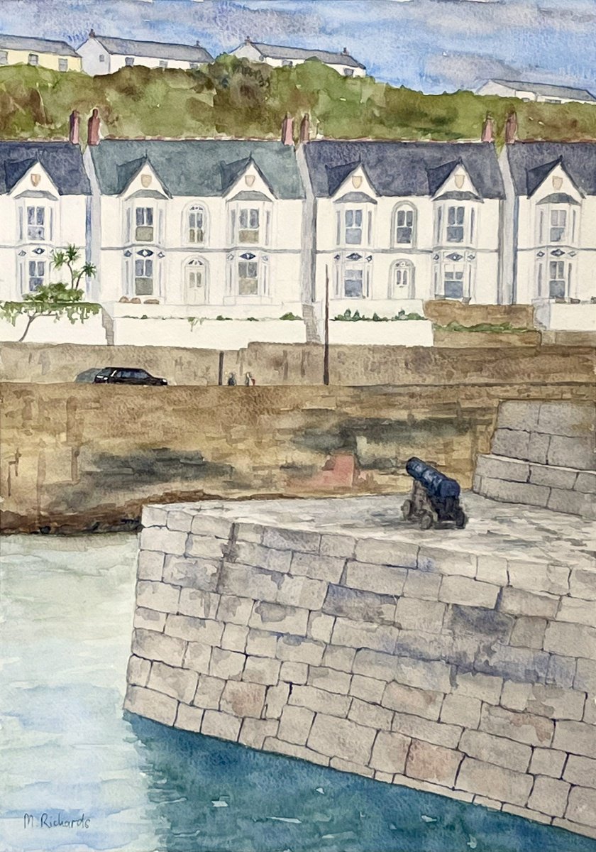 Impressionistic Watercolour , The Porthleven Cannon By Michael Richards, 11 X 17, Artwork For Sale On Artfinder