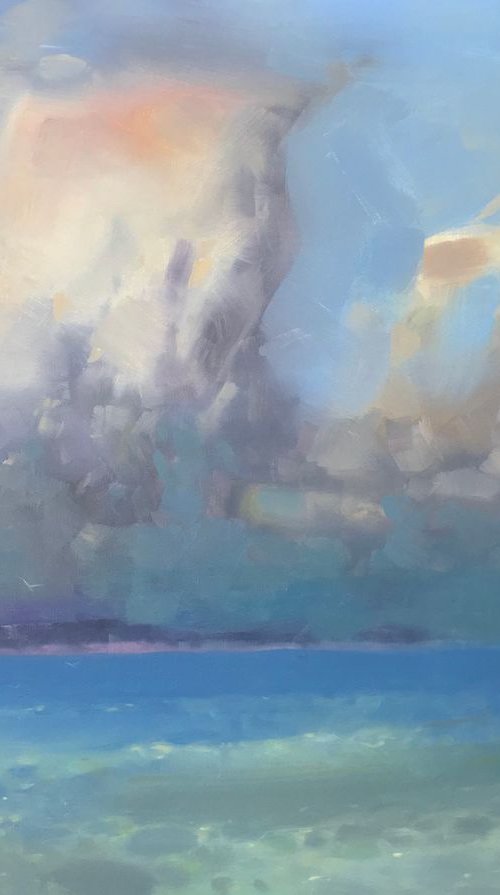 Cloudy Sky, Original oil painting, Handmade artwork, One of a kind by Vahe Yeremyan
