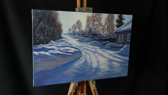 Cold Sunlight - sunny winter painting