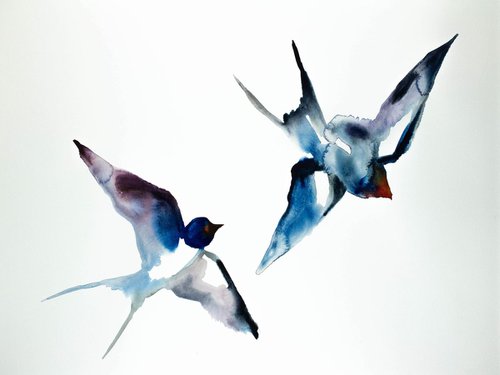 Swallows in Flight No. 9 by Elizabeth Becker