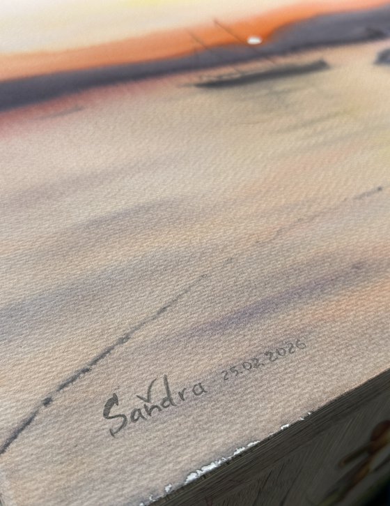 Orange Sunset Over Mountains